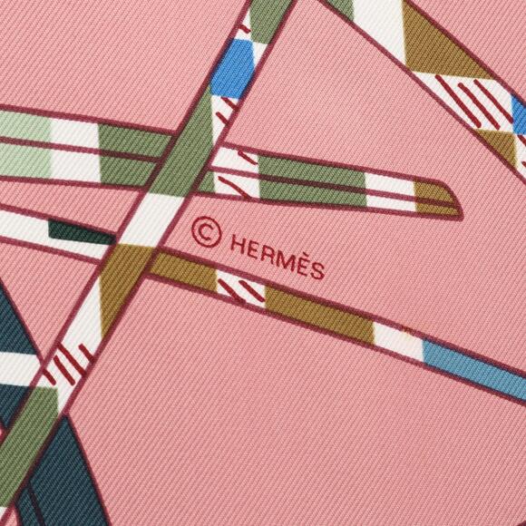 HERMES Pink Silk Scarf - Picture 2 of 9